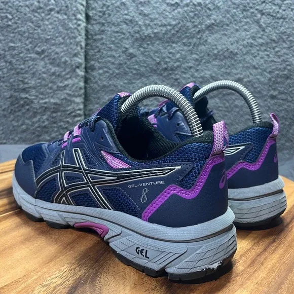 ASICS Gel Venture 8 Women's Navy Purple Trail Running Shoes Sneakers Size 8 - Picture 6 of 12